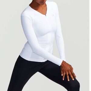 Tommie Copper Full Back Support Shirt Zip Front Women's Long Sleeve Size M NN